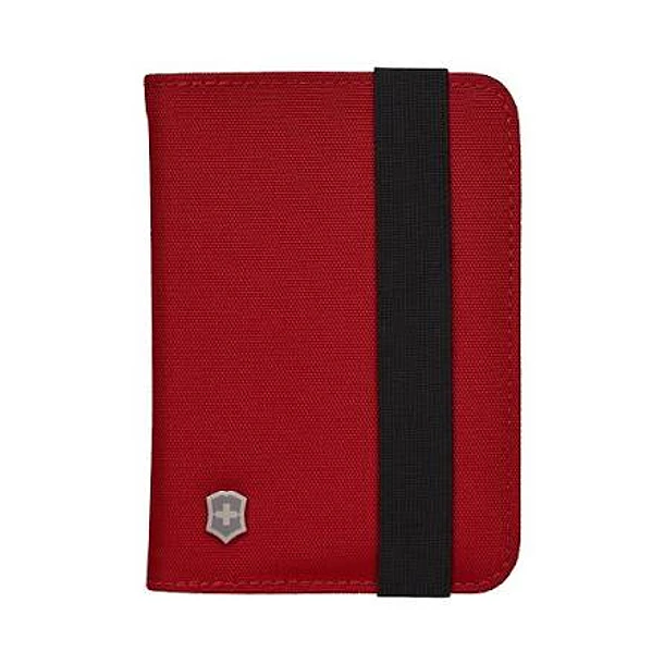 Porta Pasaporte Victorinox Negro 14x10cm Rojo 3