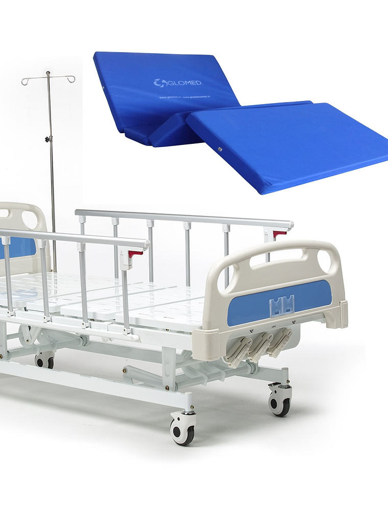 Catre Clínico MANUAL 3 pos con colchón 3 pliegues 1