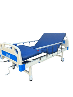 Catre Clínico MANUAL 2 pos con colchón 3 pliegues