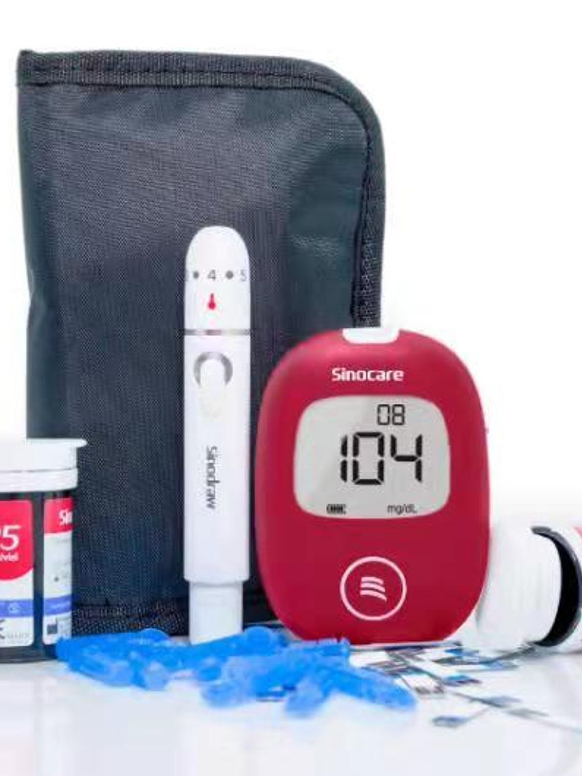 KIT Glucómetro con 50 Tiras y 50 Lancetas de SINOCARE Safe AQ  2