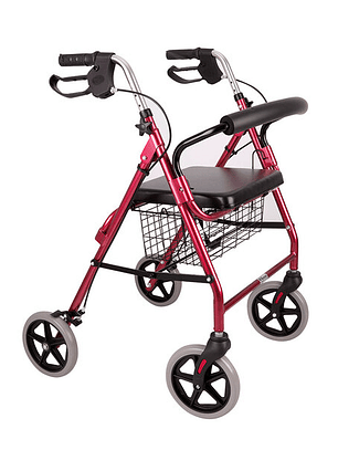 ANDADOR 4 RUEDAS CON ASIENTO Y CANASTO