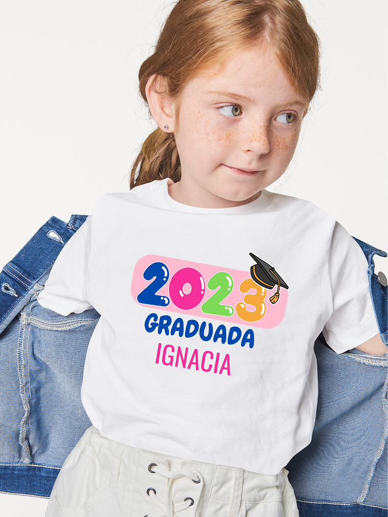 Polera Graduación Jardín o Kinder personalizable 1