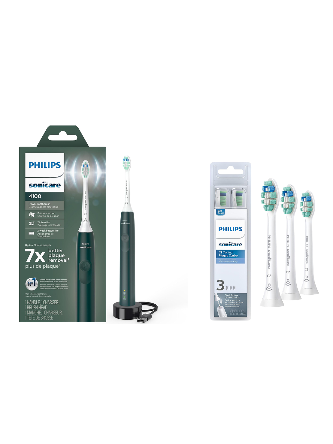 Cepillo eléctrico Philips Sonicare 4100 + X3 Cabezales C2 1