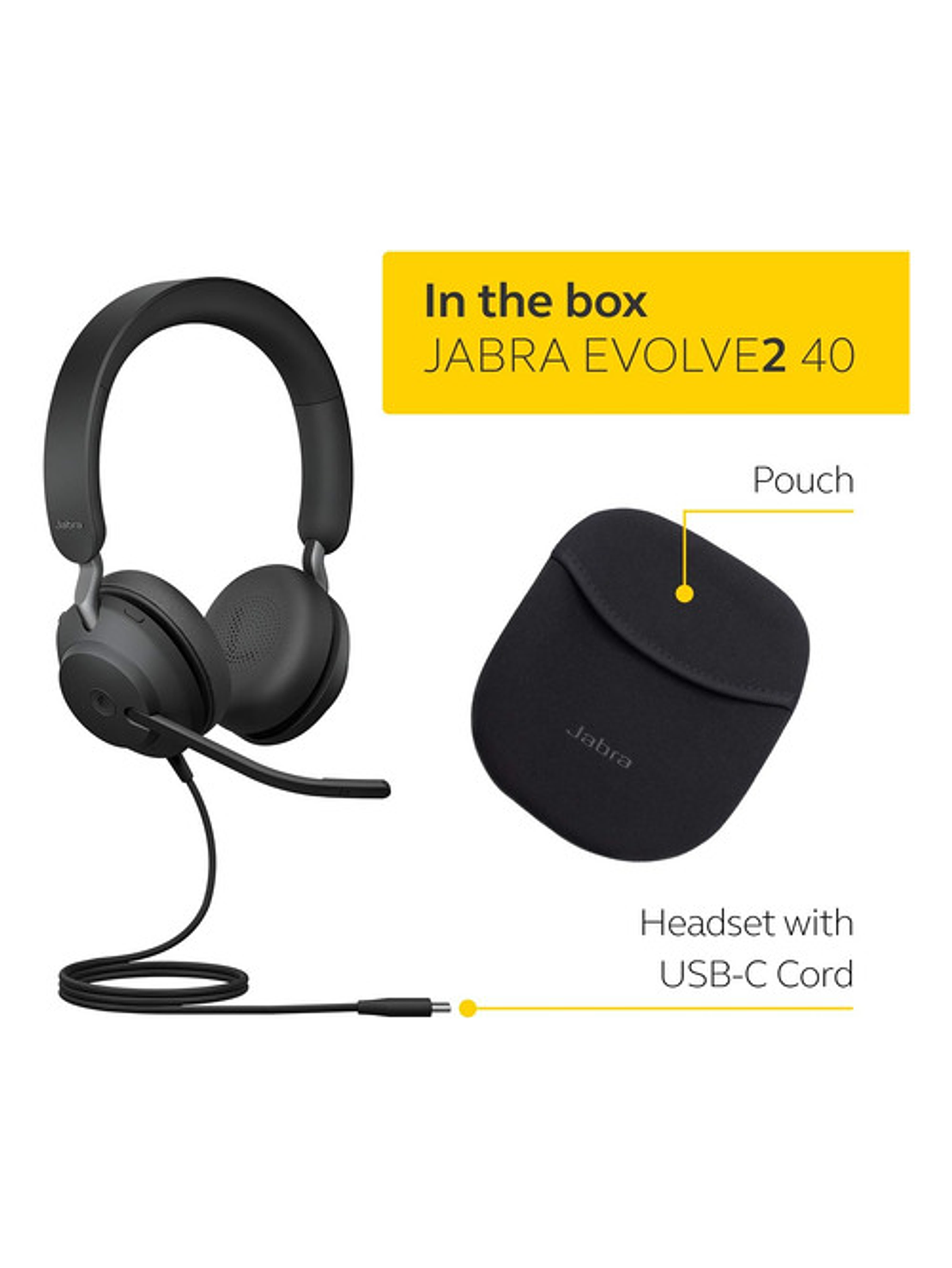 Audífonos Jabra Evolve2 40 SE UC (USB-C) con Cancelación de Ruido 5