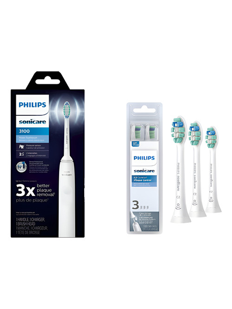 Cepillo Eléctrico Philips Sonicare 3100 + 3x Cabezales C2 1