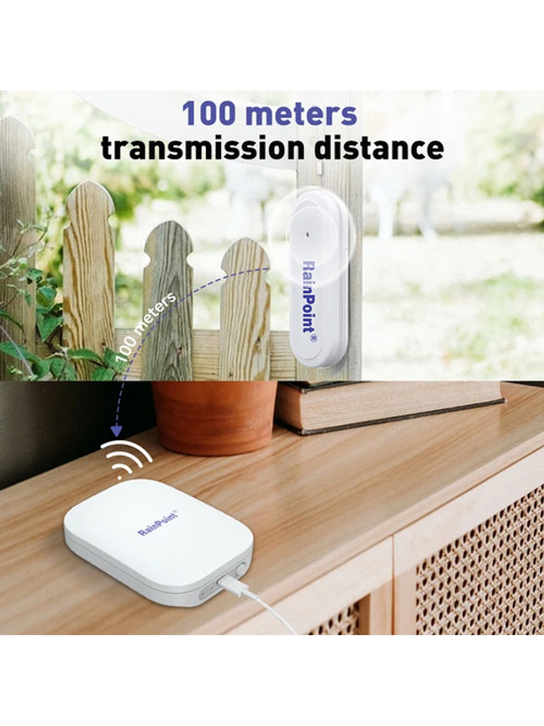 Kit de Riego Rainpoint de 2 Zonas con Sensores y Hub WiFi 9