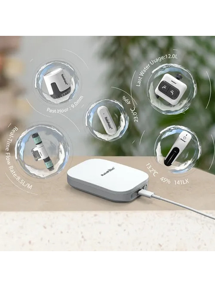 Kit de Riego Rainpoint de 2 Zonas con Sensores y Hub WiFi 11