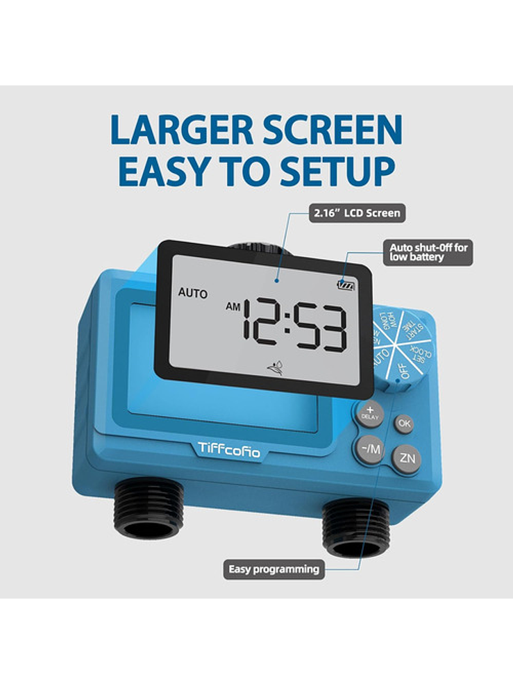 Programador De Riego Digital De 2 Zonas Automático 3