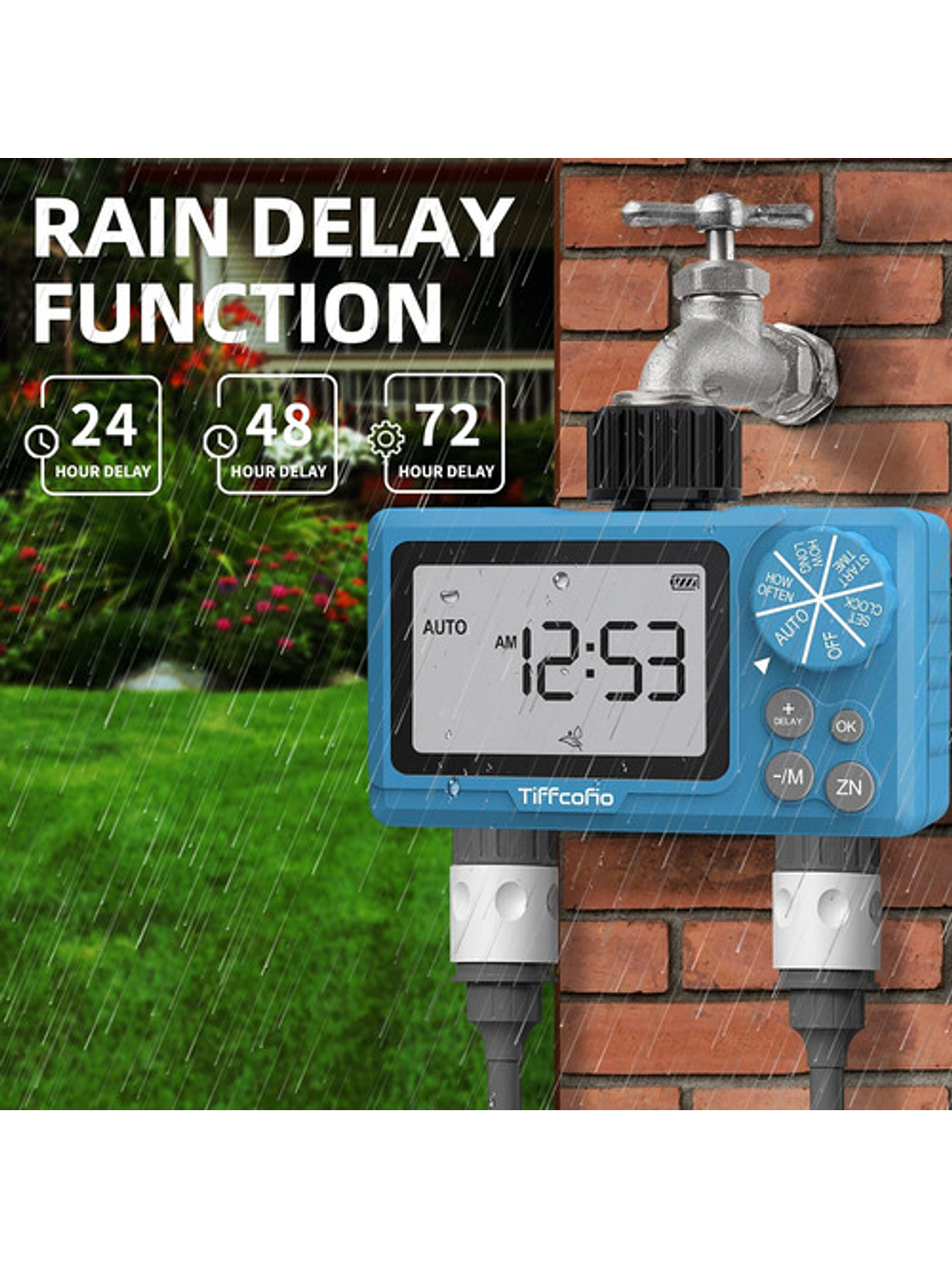 Programador De Riego Digital De 2 Zonas Automático 4