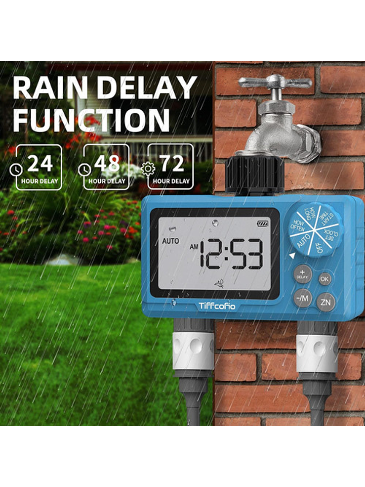 Programador De Riego Digital De 2 Zonas Automático 4