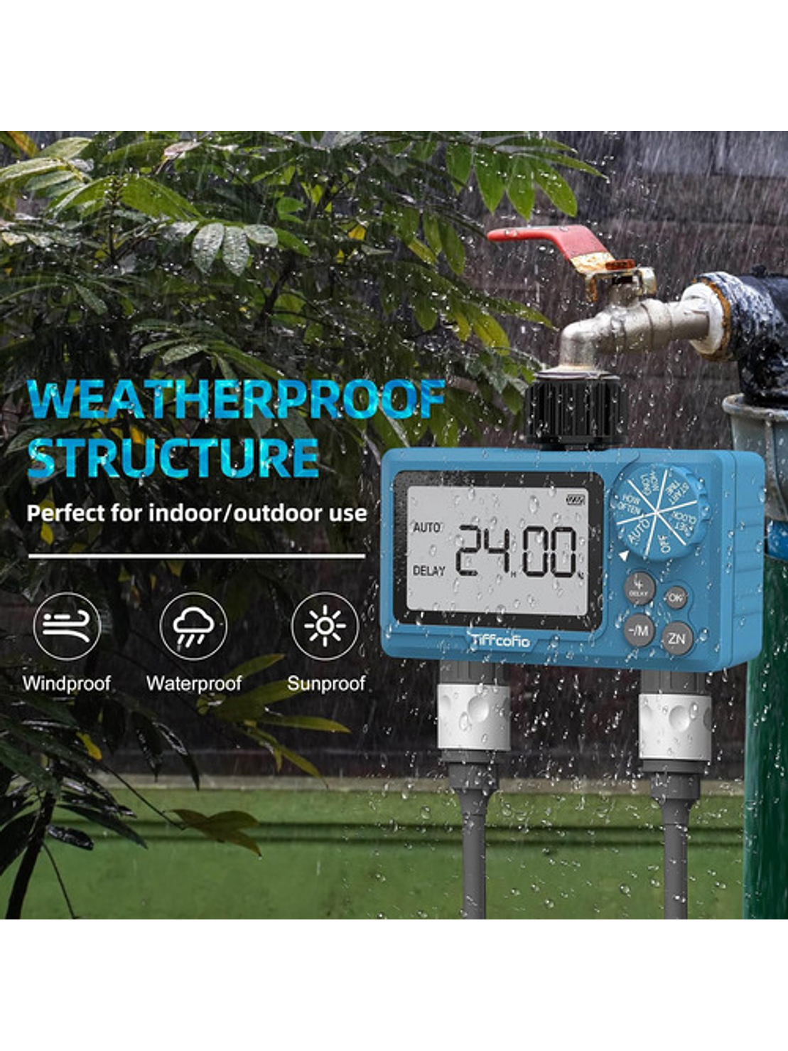 Programador De Riego Digital De 2 Zonas Automático 5