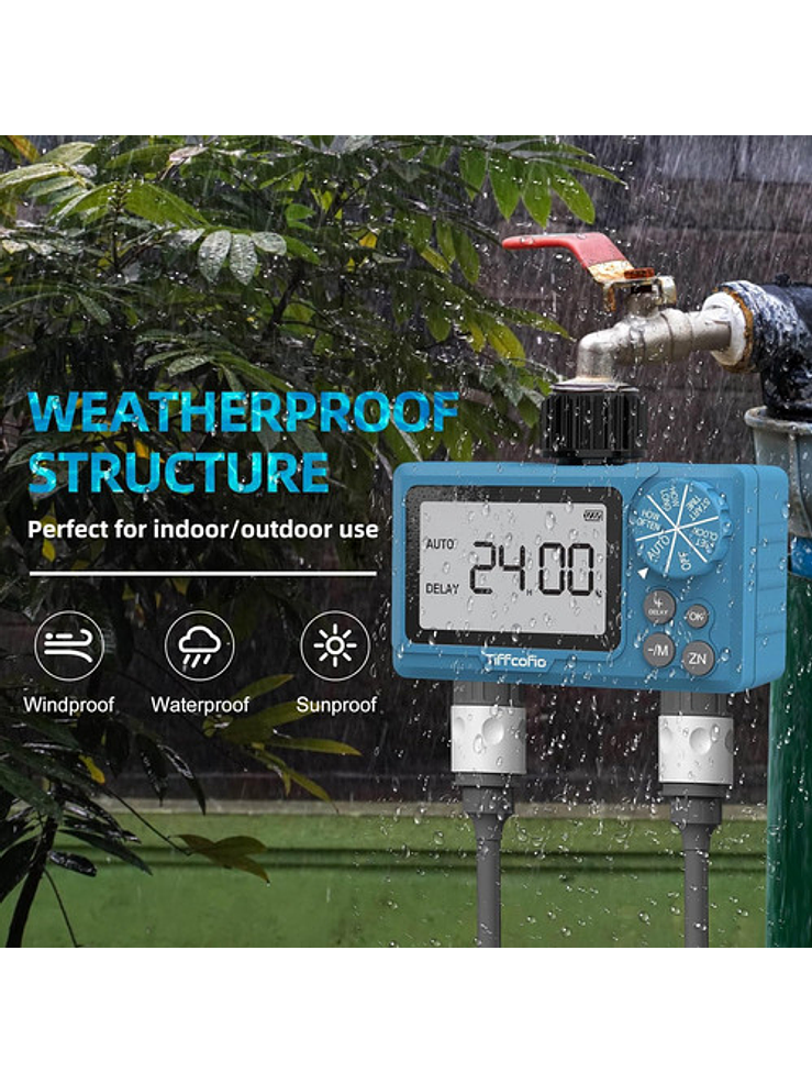 Programador De Riego Digital De 2 Zonas Automático 5