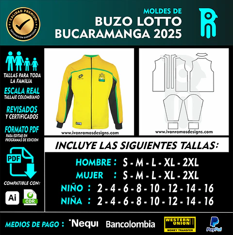 MOLDE BUZO LOTTO BUCARAMANGA 2025