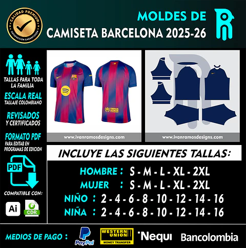 MOLDE DE CAMISETA BARCELONA 2025-26