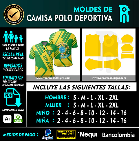 MOLDE DE CAMISA POLO DEPORTIVA