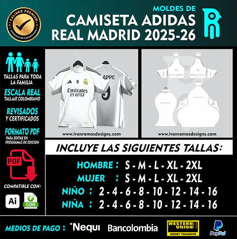 Molde de CAMISETA DEL REAL MADRID 2025