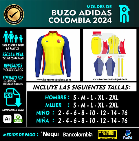 MOLDE DE BUZO COLOMBIA 2024
