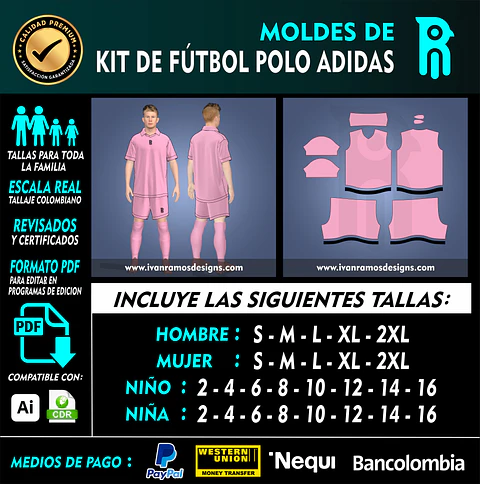 MOLDE DE KIT FUTBOL POLO MIAMI