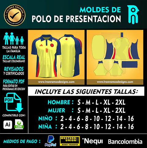 MOLDE DE CAMISA POLO DE PRESENTACIÓN