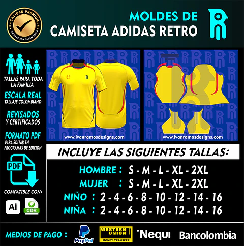 MOLDE DE CAMISETA ADIDAS RETRO