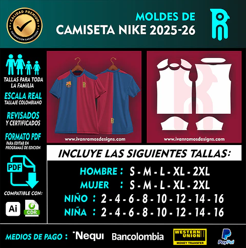 MOLDE DE CAMISETA NIKE 2025-26