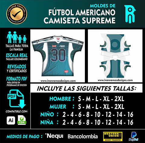 MOLDE DE CAMISETA SUPREME AMERICANO