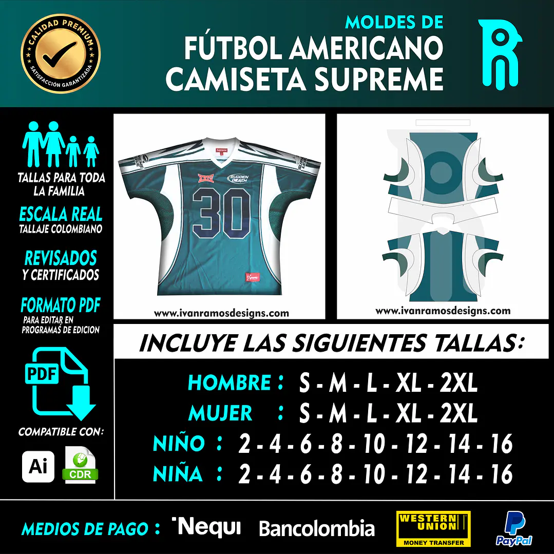 MOLDE DE CAMISETA SUPREME AMERICANO 1
