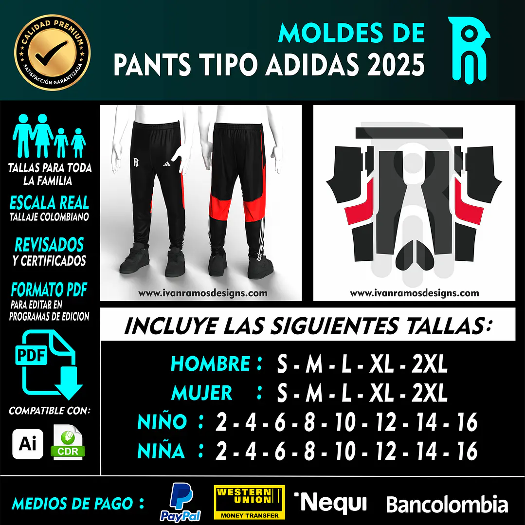 MOLDE DE PANTS TIPO ADIDAS 2025 1