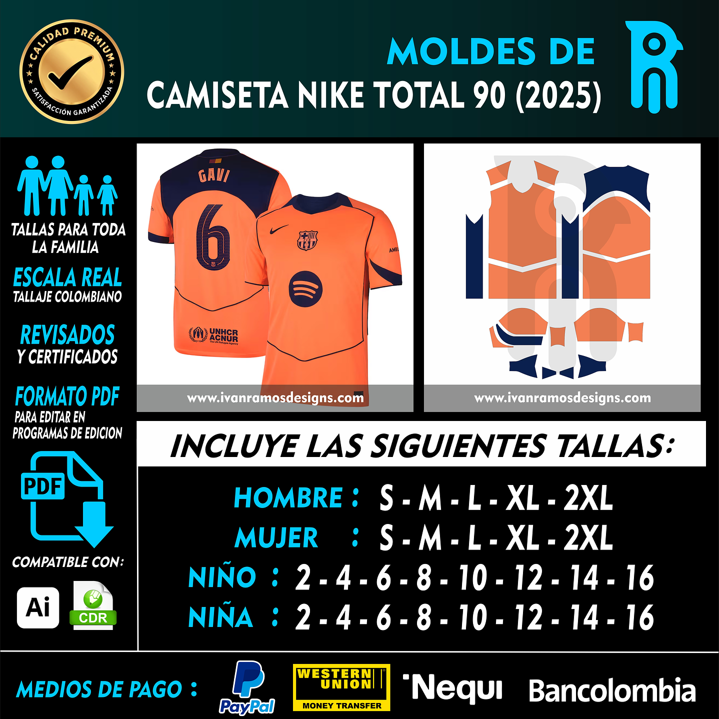 MOLDE DE CAMISETA NIKE T90 2025