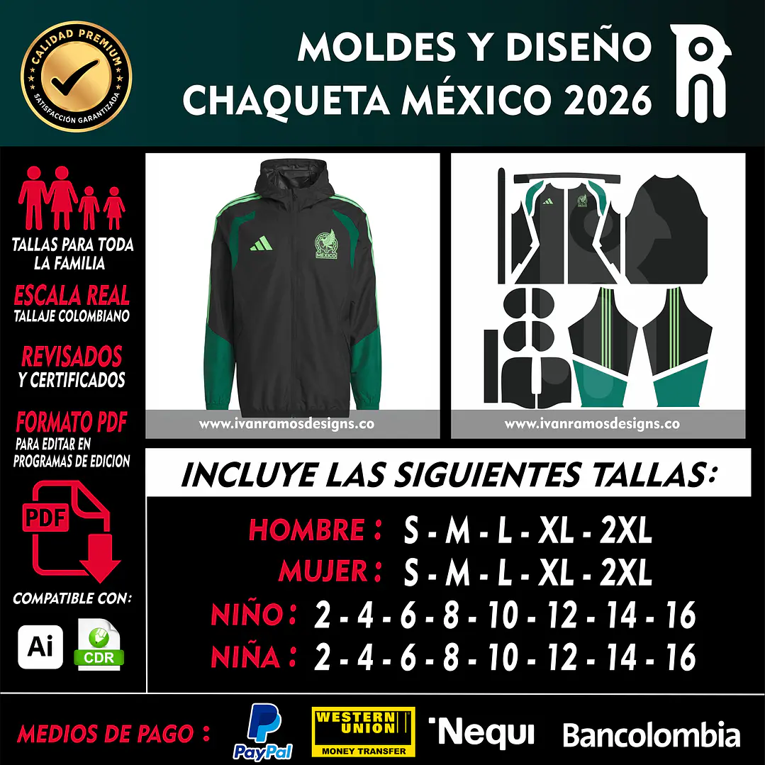 MOLDES Y DISEÑO DE CHAQUETA MÉXICO 2026 1