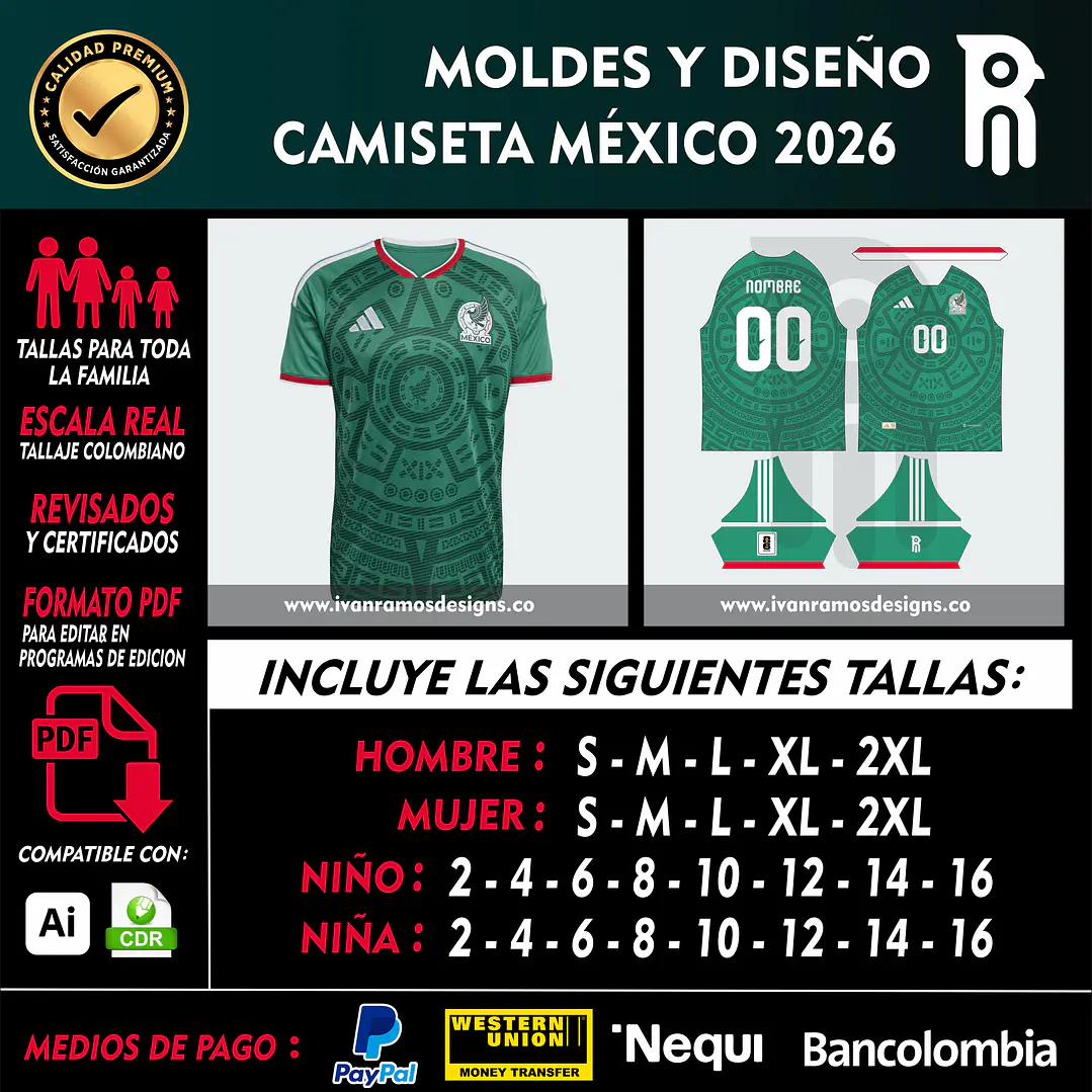 Moldes y diseño de camiseta MÉXICO 2026 1