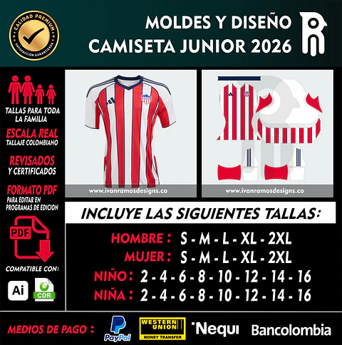 MOLDES Y DISEÑO DE CAMISETA JUNIOR 2026