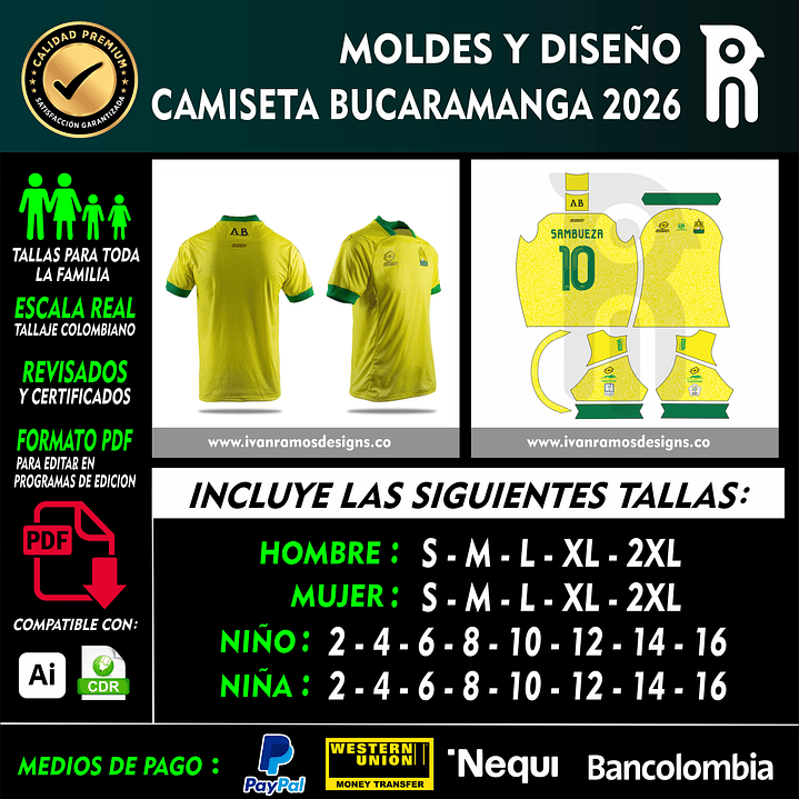 MOLDES Y DISEÑO DE CAMISETA ATLÉTICO BUCARAMANGA 2026
