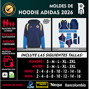 Molde de hoddie COLOMBIA 2026