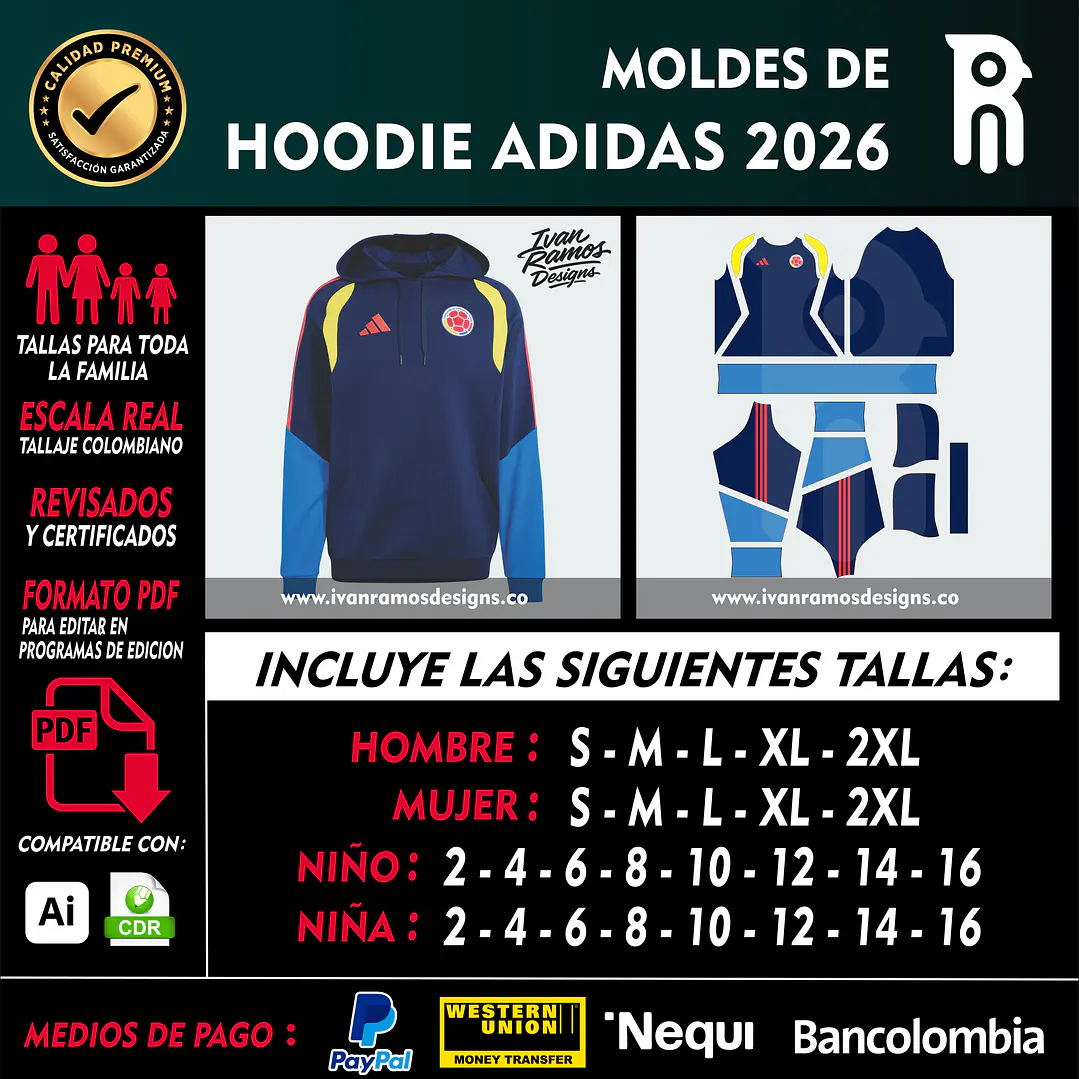 Molde de hoddie COLOMBIA 2026 1