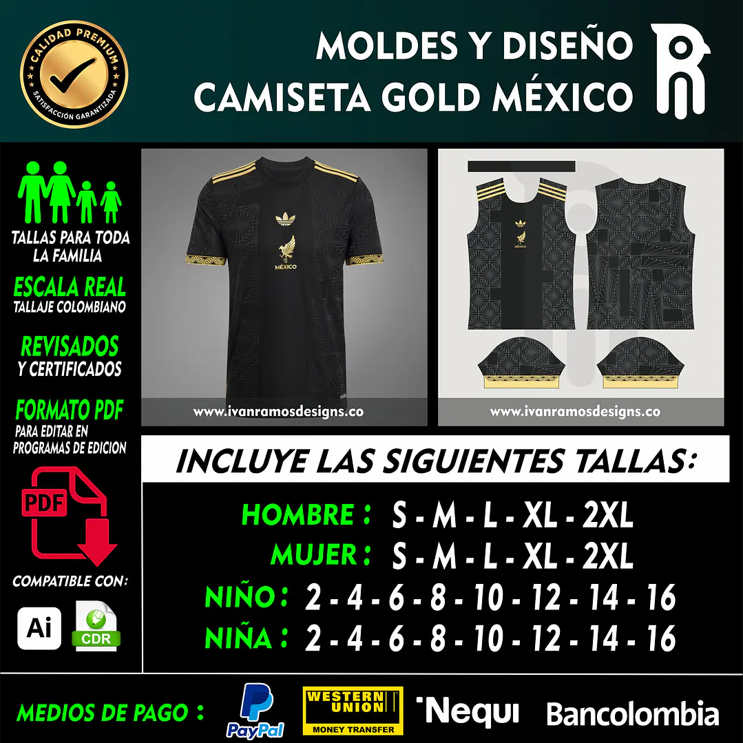 MOLDES Y DISEÑO DE CAMISETA GOLD MÉXICO 2026 1