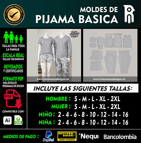 MOLDES DE PIJAMA BÁSICA