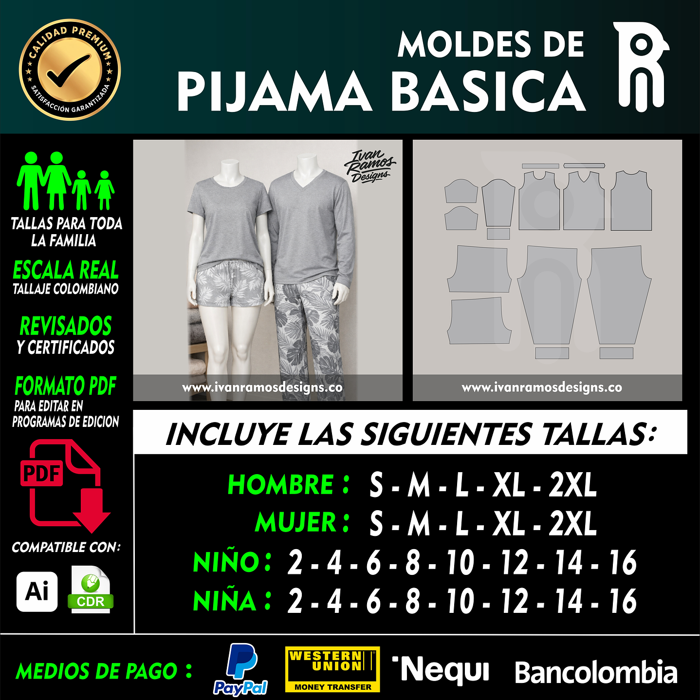 MOLDES DE PIJAMA BÁSICA