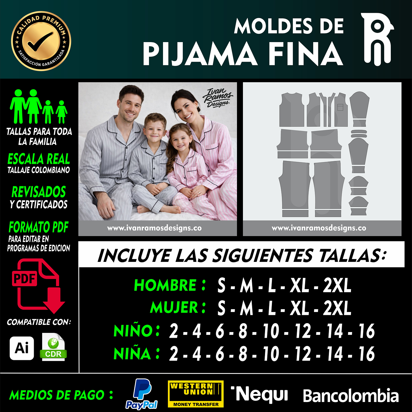 MOLDES DE PIJAMA FINA