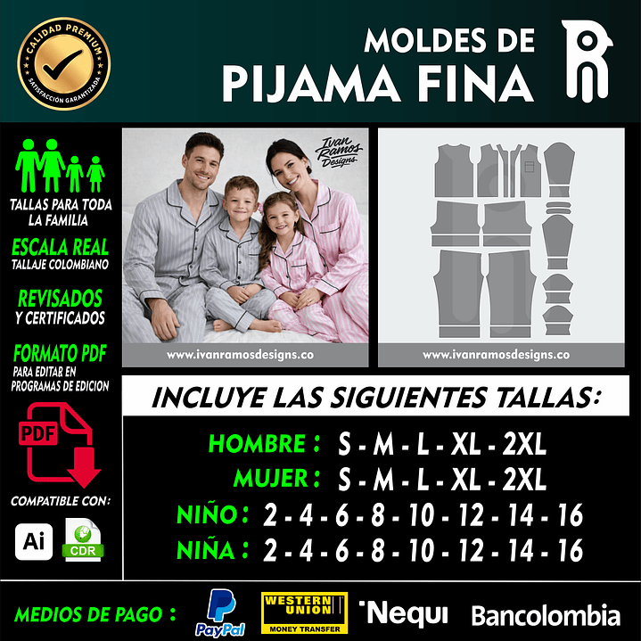 MOLDES DE PIJAMA FINA