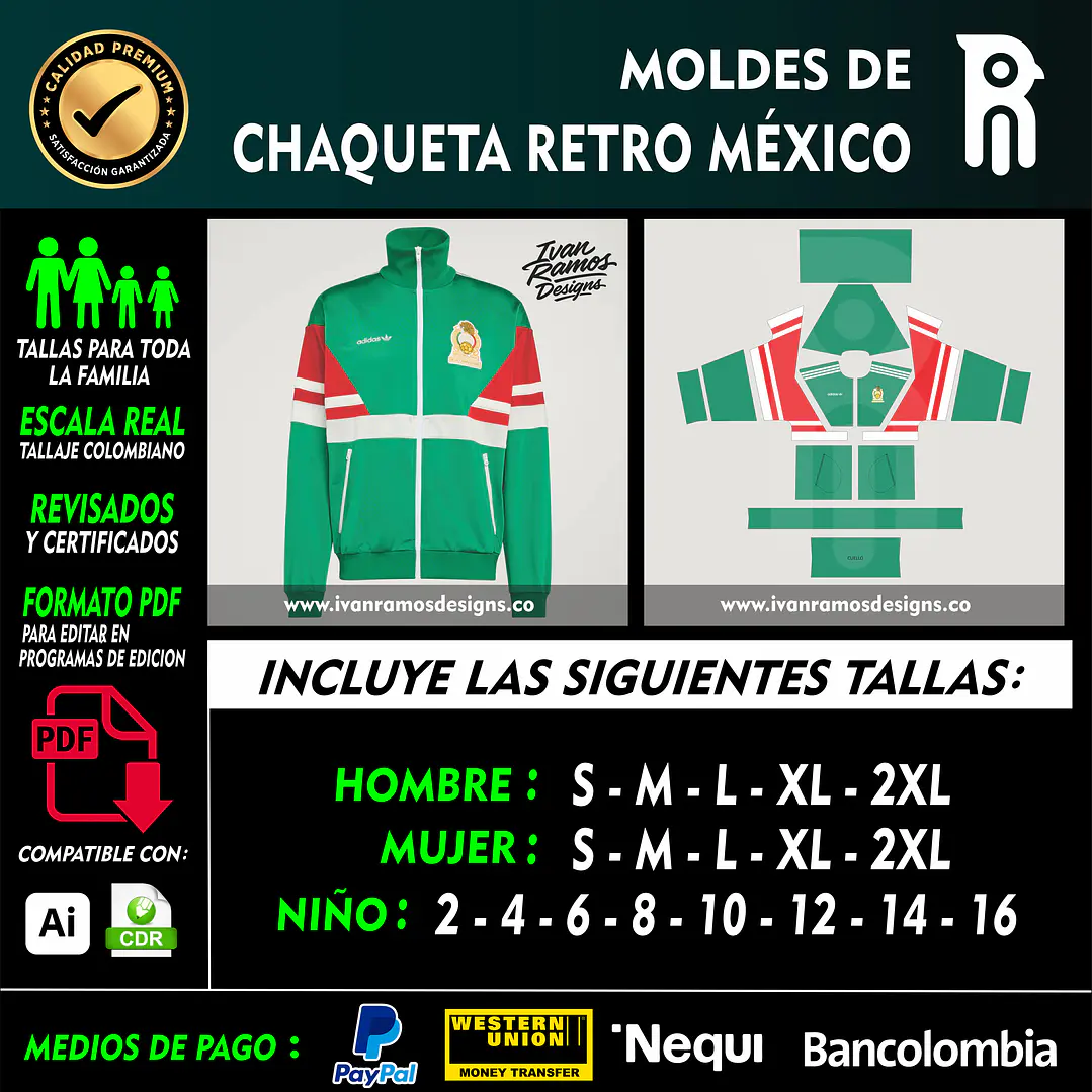 Moldes de chaqueta MÉXICO 2026 1