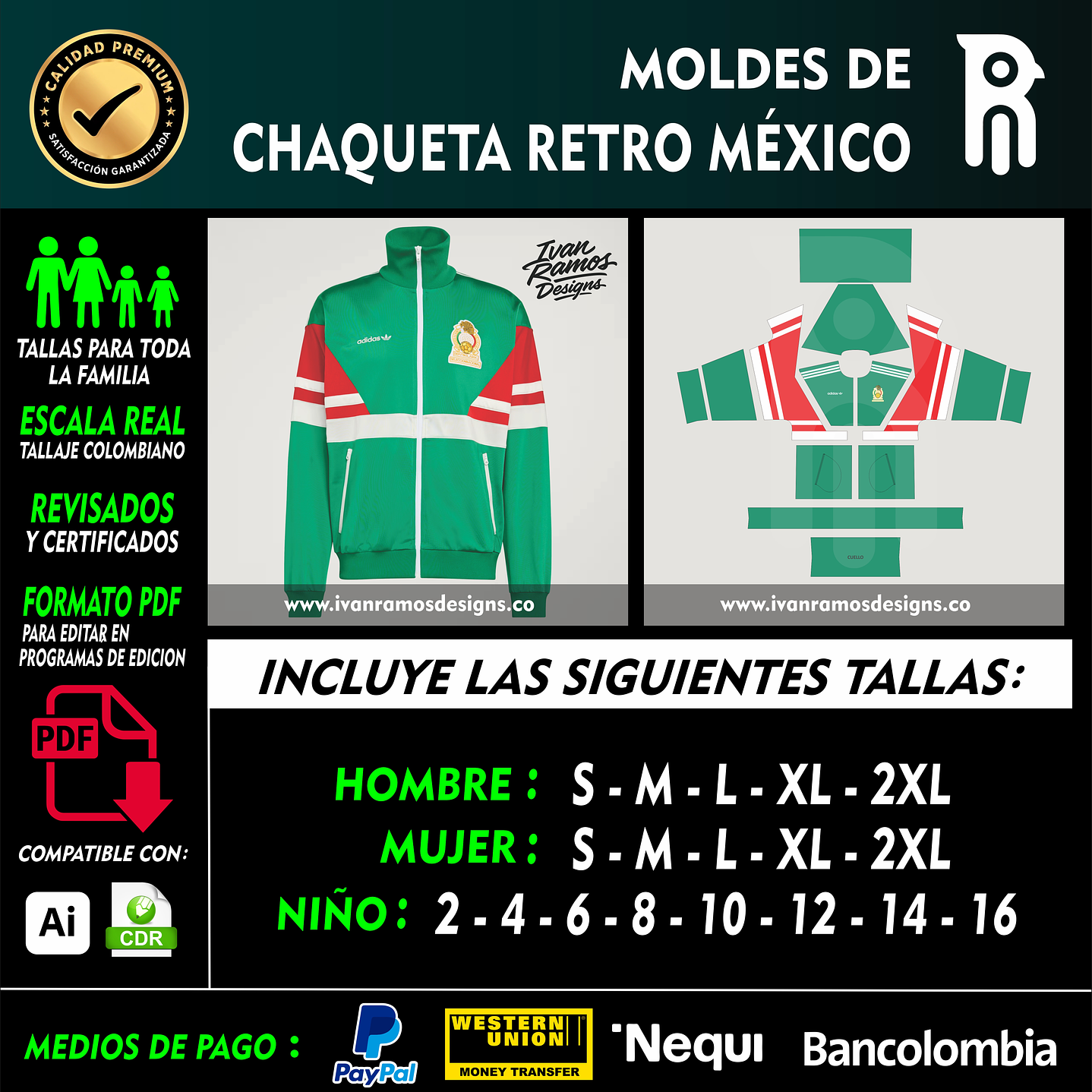Moldes de chaqueta MÉXICO 2026