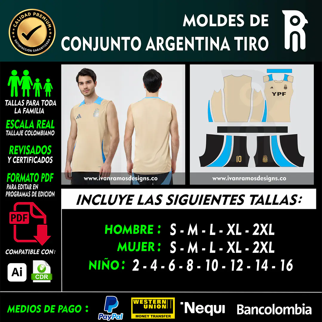 Moldes de CONJUNTO DEPORTIVO ARGENTINA TIRO 1
