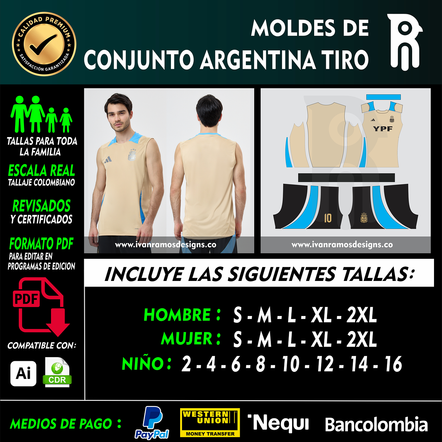 Moldes de CONJUNTO DEPORTIVO ARGENTINA TIRO