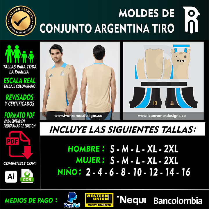 Moldes de CONJUNTO DEPORTIVO ARGENTINA TIRO