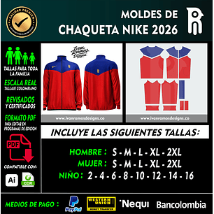 Moldes de CHAQUETA NK 2026