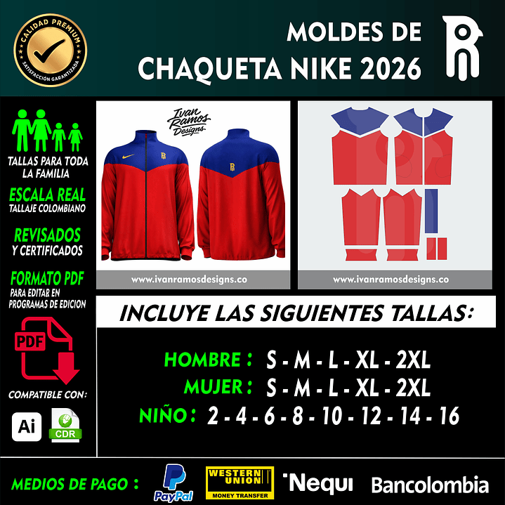 Moldes de CHAQUETA NK 2026