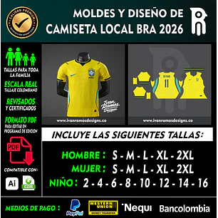 Molde de CAMISETA LOCAL BRASIL 2026
