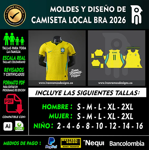 Molde de CAMISETA LOCAL BRASIL 2026