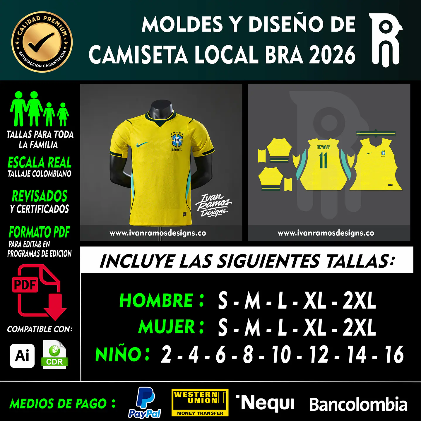 Molde de CAMISETA LOCAL BRASIL 2026